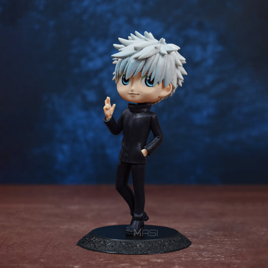 Gojo Satoru Q Style Action Figure With Stand (15 Cm Height) - Jujutsu Kaisen