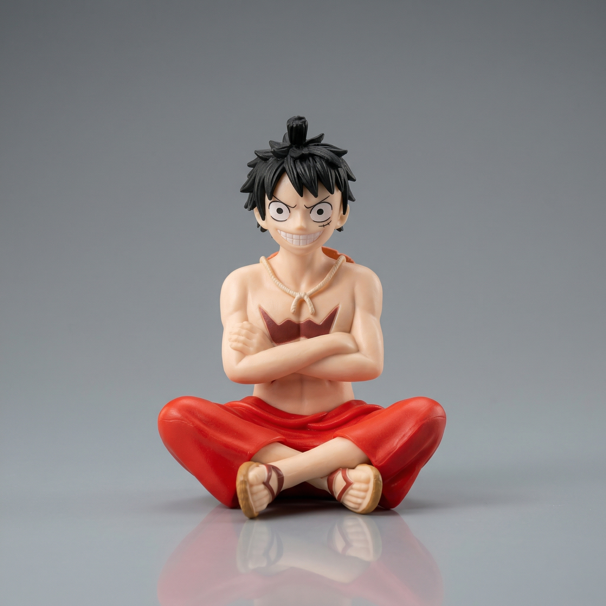 Monkey D. Luffy Sitting Pose Action Figure - Classic Anime Collectible
