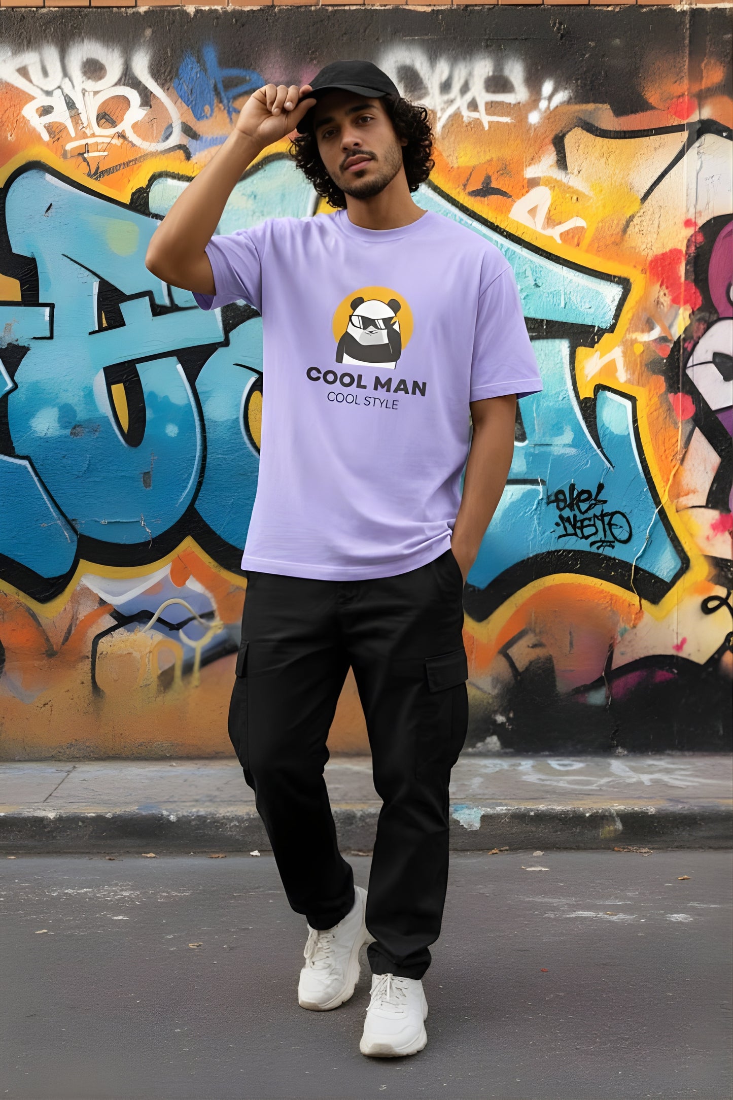 Cool Panda Oversized Style T-shirt (100% PREMIUM COTTON)