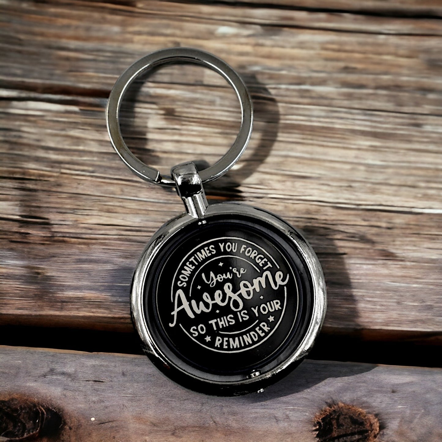 Silver Metal Rotating Awesome Keychain | Couple Gift Keyring For Girlfriend/boyfriend/friend