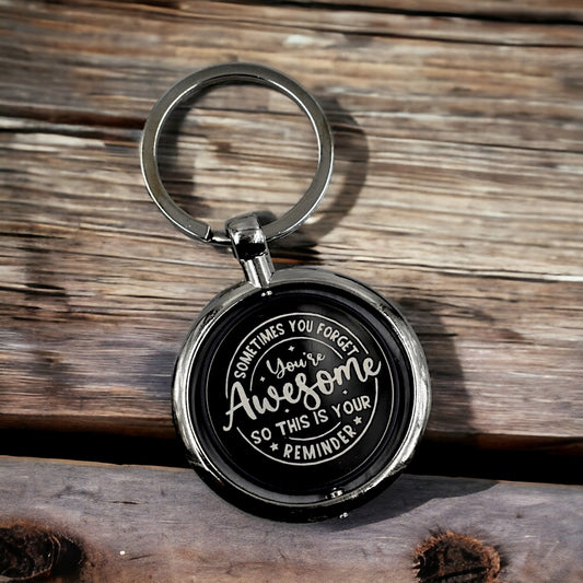 Silver Metal Rotating Awesome Keychain | Couple Gift Keyring For Girlfriend/boyfriend/friend