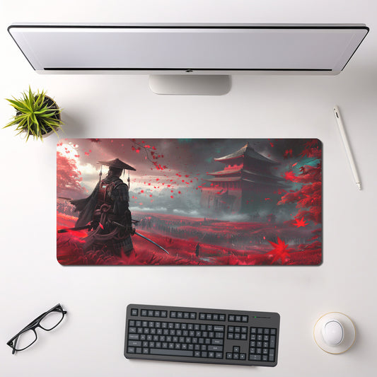 GHOST OF TSUSHIMA SAMURAI MOUSE PAD (23 X 11 INCHES) - GAMING MOUSE PAD | RUBBER BASE DESK MAT