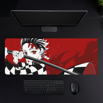 TANJIRO ICONIC DESK MAT (31 X 12 INCHES) - GAMING MOUSE PAD | RUBBER DESK MAT