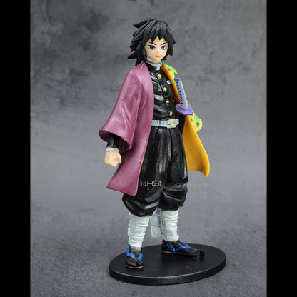 Demon Slayer Anime Hashira Shinobo Kochu Action Figure With Stand - 16 Cm Height (Giyu Tomioka)