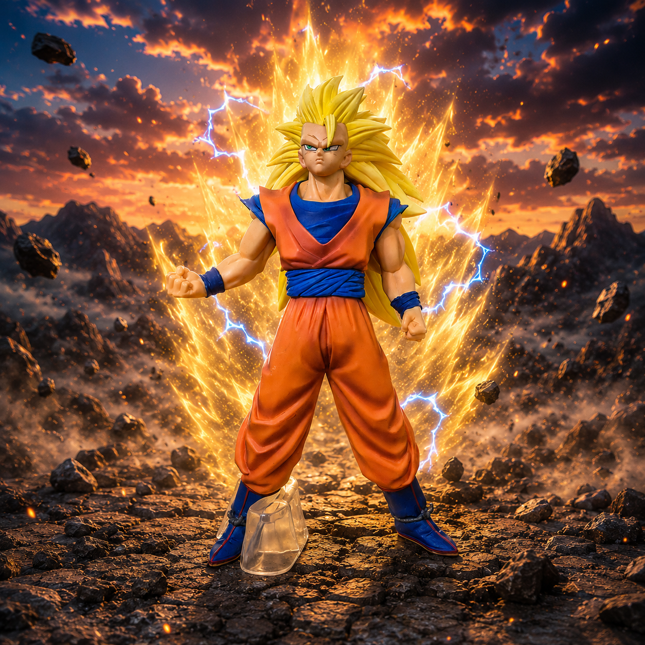 Super Saiyan 3 Goku Action Figure with Stand (25 CM) – Dragon Ball Z