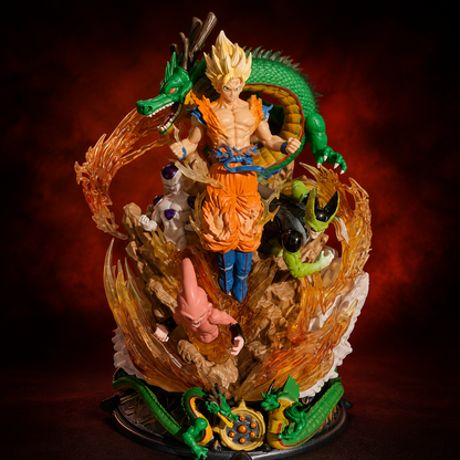 DRAGON BALL SON GOKU FIGURE SUPER SAIYAN ACTION FIGURINE CELL SHENRON BUU MODEL | 23CM |