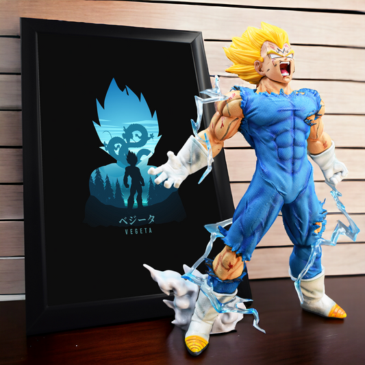 Prince Vegeta Big Bang Action Figure With A4 Size Vegeta Frame - Dragon Ball Z