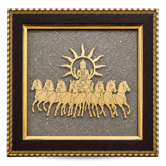 Surya Dev 7 Horses Prosperity Wall Frame - Vastu & Success Decorative Frame