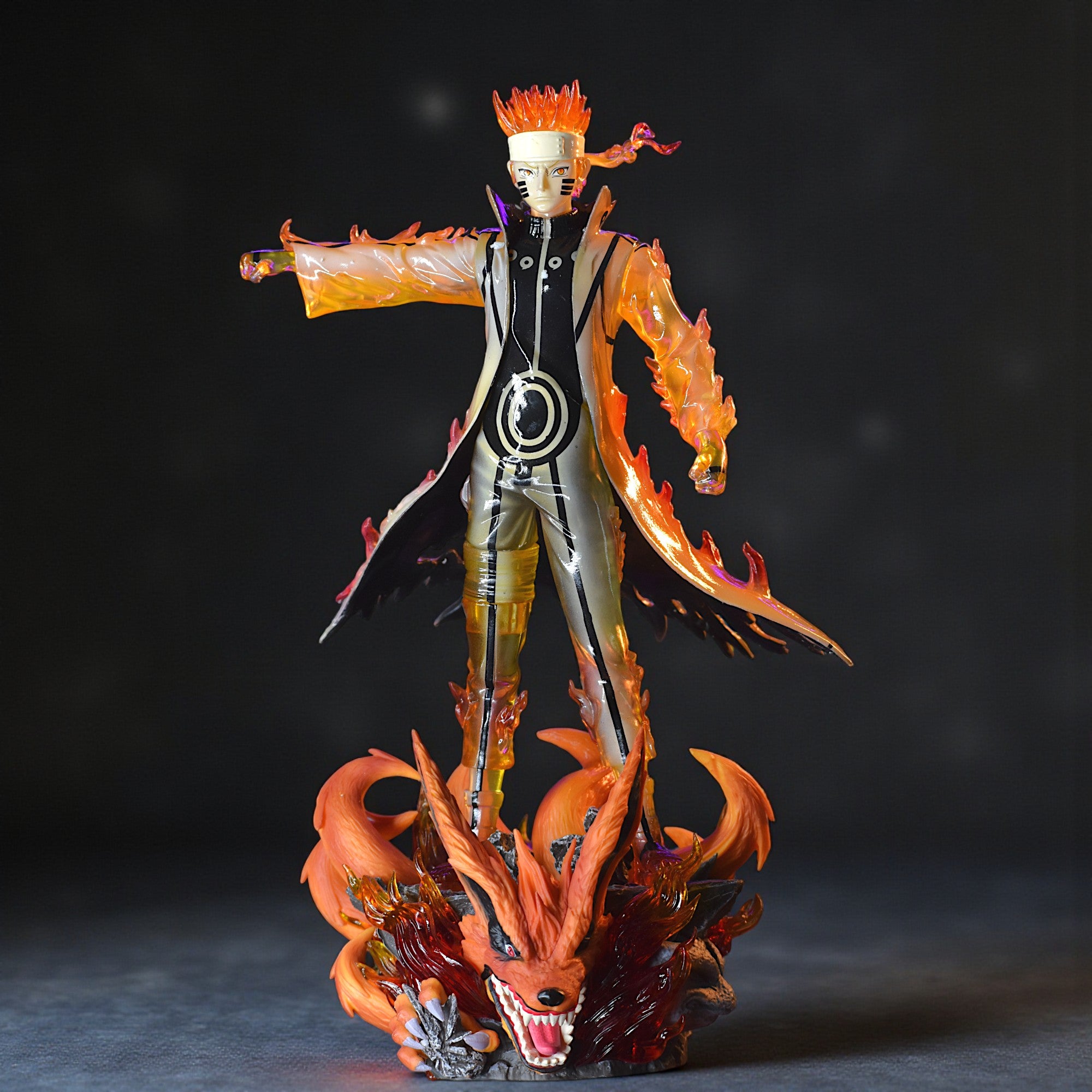 Naruto Uzumaki Ultimate Figurine with 9 Tail Fox Base (32 cm Height) - Naruto