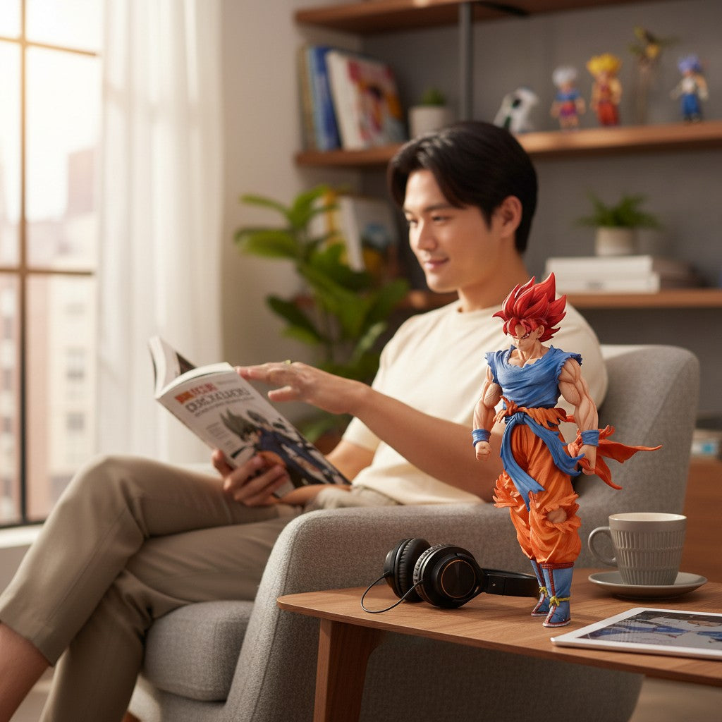 SON GOKU RED HAIR ICONIC ACTION FIGURE WITH STAND (32 CM HEIGHT) - DRAGON BALL Z