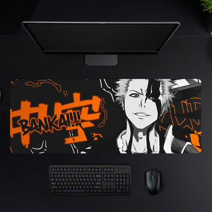 (BLEACH) ICHIGO KUROSAKI PREMIUM EDITION DESK MAT (31 X 12 INCHES) - GAMING MOUSE PAD | RUBBER BASE DESK MAT