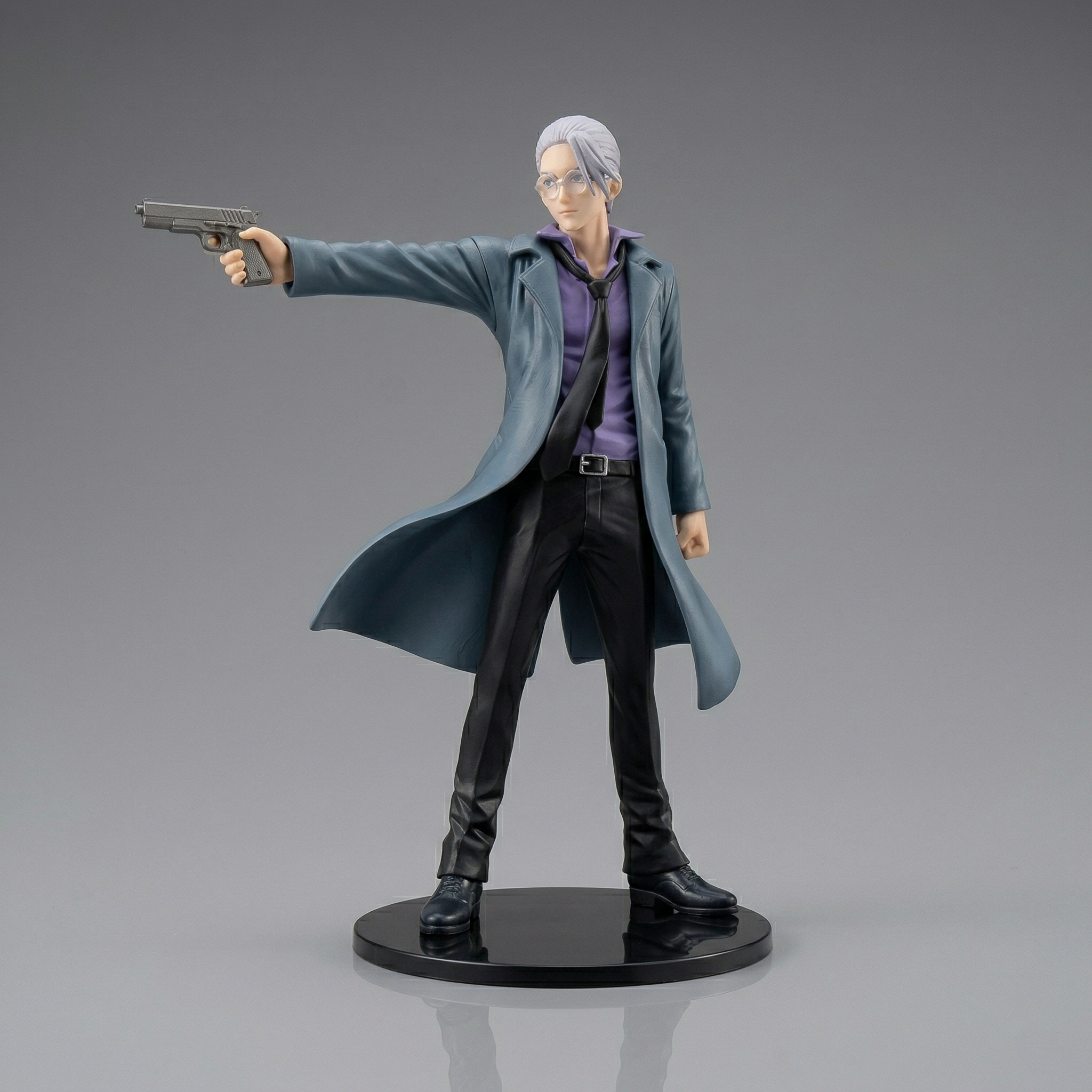 Sakamoto Anime Action Figure with Gun Pose | Premium Collectible Statue | Detailed Finish | Display Model for Fans