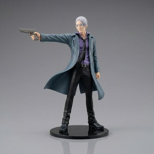 Sakamoto Anime Action Figure with Gun Pose | Premium Collectible Statue | Detailed Finish | Display Model for Fans
