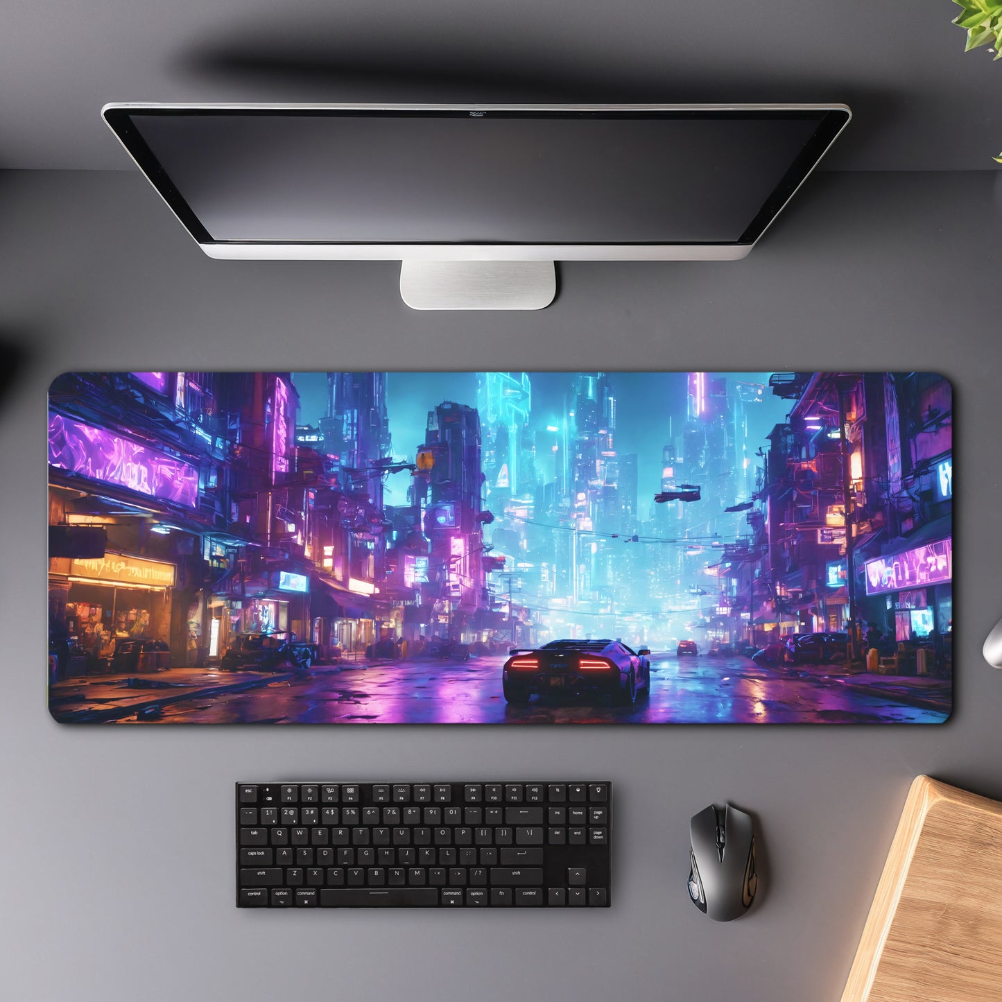 Cyberpunk Mouse Pad (31 X 12 Inches) - Gaming Mouse Pad | Rubber Base Desk Mat