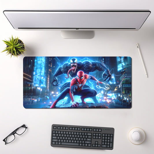 SPIDERMAN & VENOM MOUSE PAD (23 X 11 INCHES) - GAMING MOUSE PAD | RUBBER BASE DESK MAT