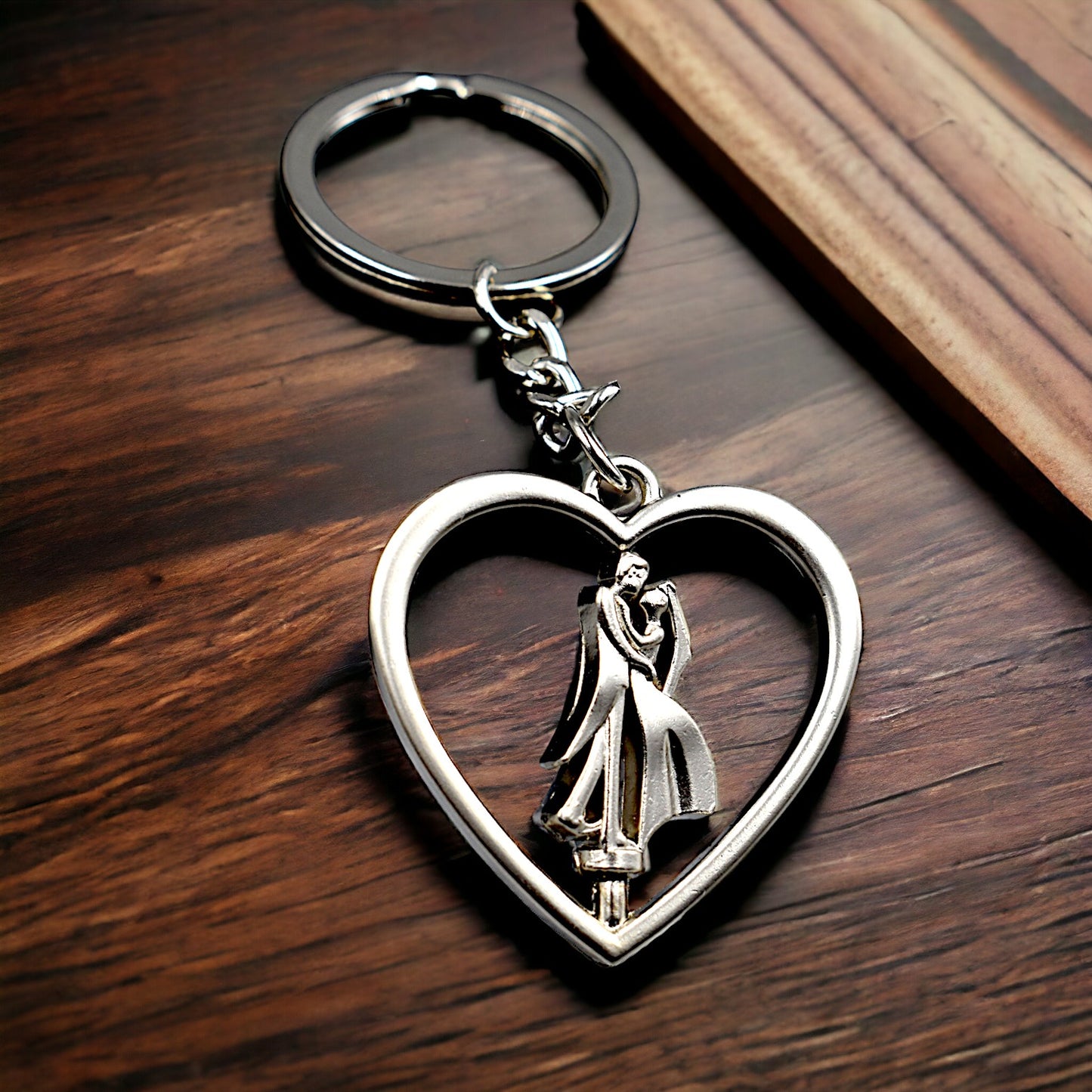 Silver Metal Couple I Love You Rotating Valentine Couple Keychain | Valentine Couple Gift Keyring For Girlfriend/boyfriend