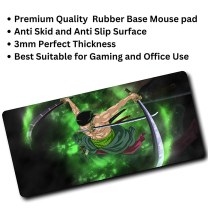 Roronoa Zoro Mouse Pad (23 X 11 Inches) - Gaming Mouse Pad