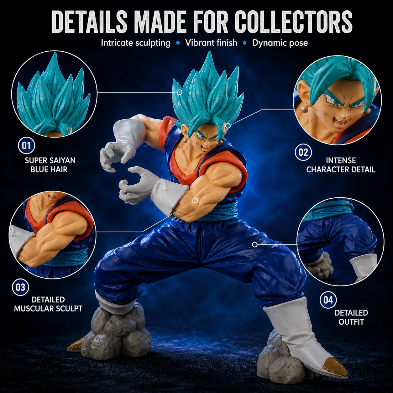VEGITO BLUE ACTION FIGURE DRAGON BALL Z | 19 CM