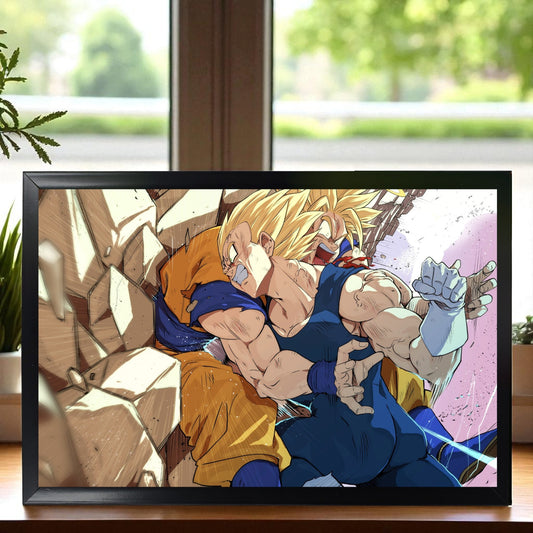 SON GOKU VS VEGETA ICONIC FIGHT PHOTO FRAME (A4 SIZE) - DRAGON BALL Z