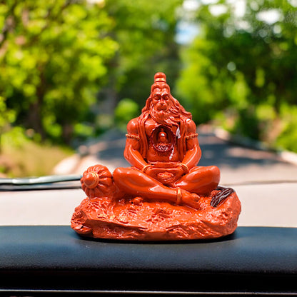 Hanuman Ji Premium Detailed Murti/statue With Sri Ram In Heart For Gift/car Dashboard/home/office Decoration (Orange)