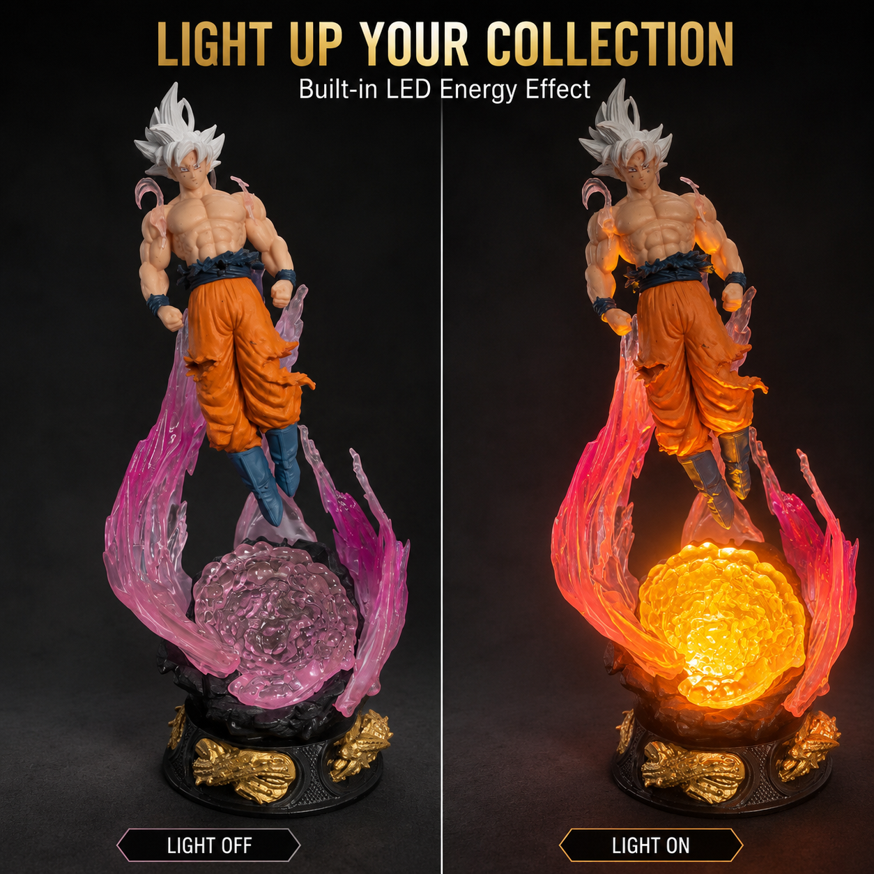 LED SON GOKU "ULTRA INSTINCT" FIGURE | DRAGON BALL Z | 24 CM