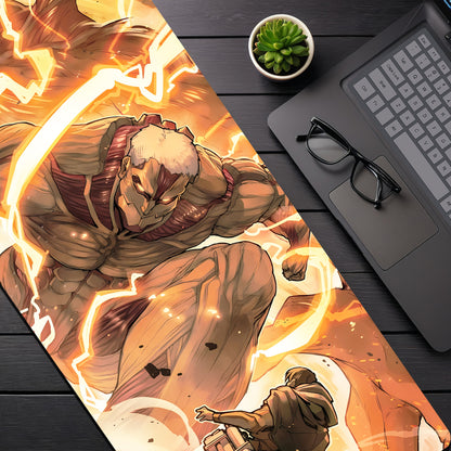 ARMORED TITAN AND COLOSSAL TITAN DESK MAT (31 X 12 INCHES) - GAMING MOUSE PAD | RUBBER BASE DESK MAT