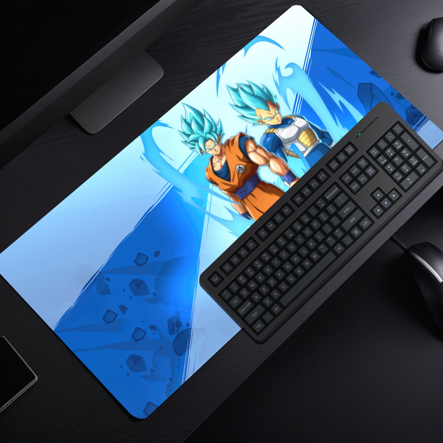 DRAGON BALL Z - GOKU & VEGETA MOUSE PAD (23 X 11 INCHES) - GAMING MOUSE PAD | RUBBER BASE DESK MAT