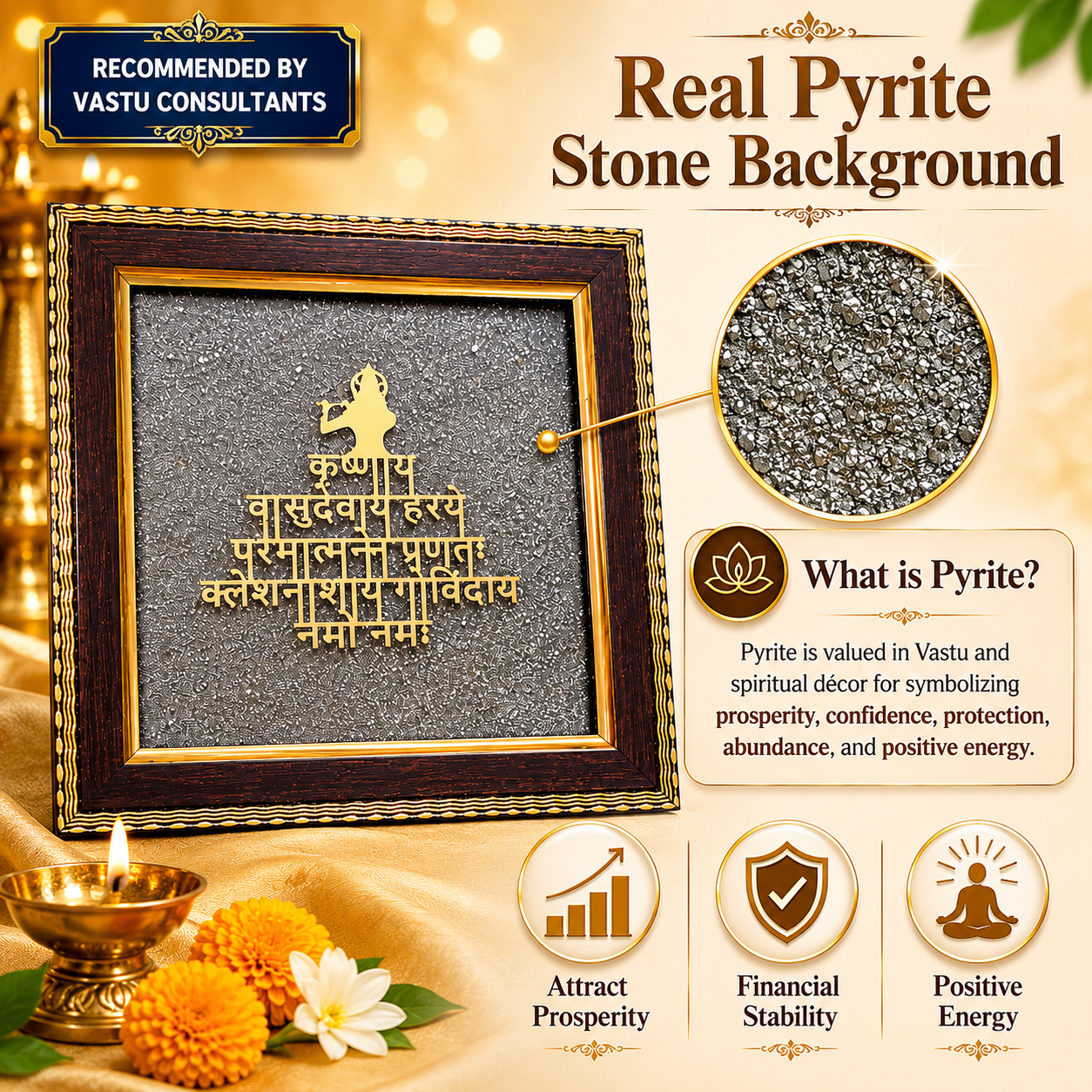 Shree Krishna Vastu Devaya Mantra Frame - Vastu & Success Decorative Frame