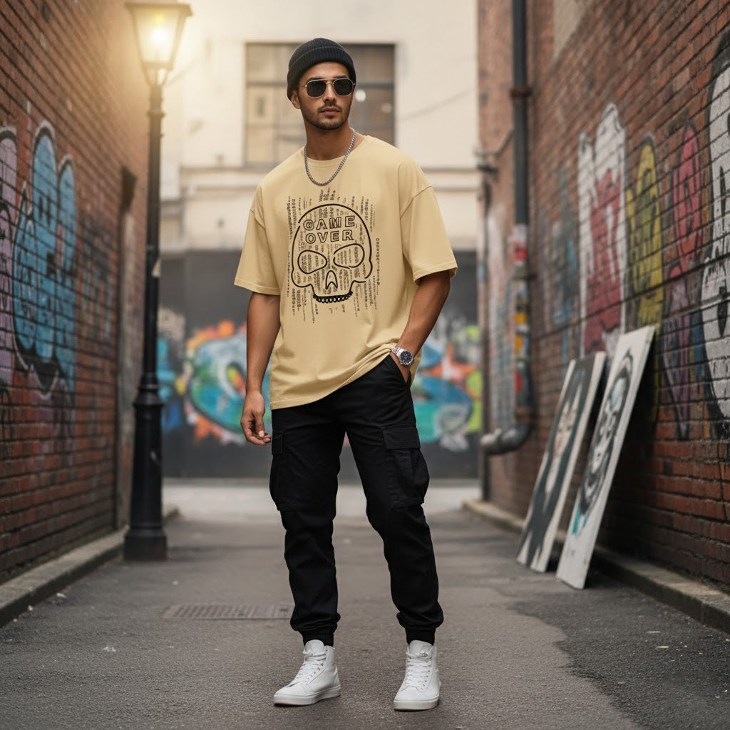 Game Over Oversized Streetwear Style T-shirt (100% PREMIUM COTTON)