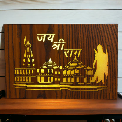 Jai Shree Ram Mandir Board Neon Ram Mandir Showpiece