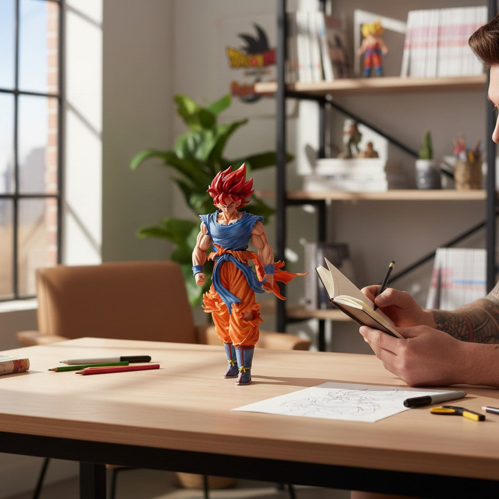 SON GOKU RED HAIR ICONIC ACTION FIGURE WITH STAND (32 CM HEIGHT) - DRAGON BALL Z