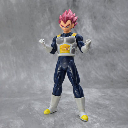 Combo Pack Prince Vegeta Action Figure With Keychain And Self Standing Vegeta Rose Figurine Collectible