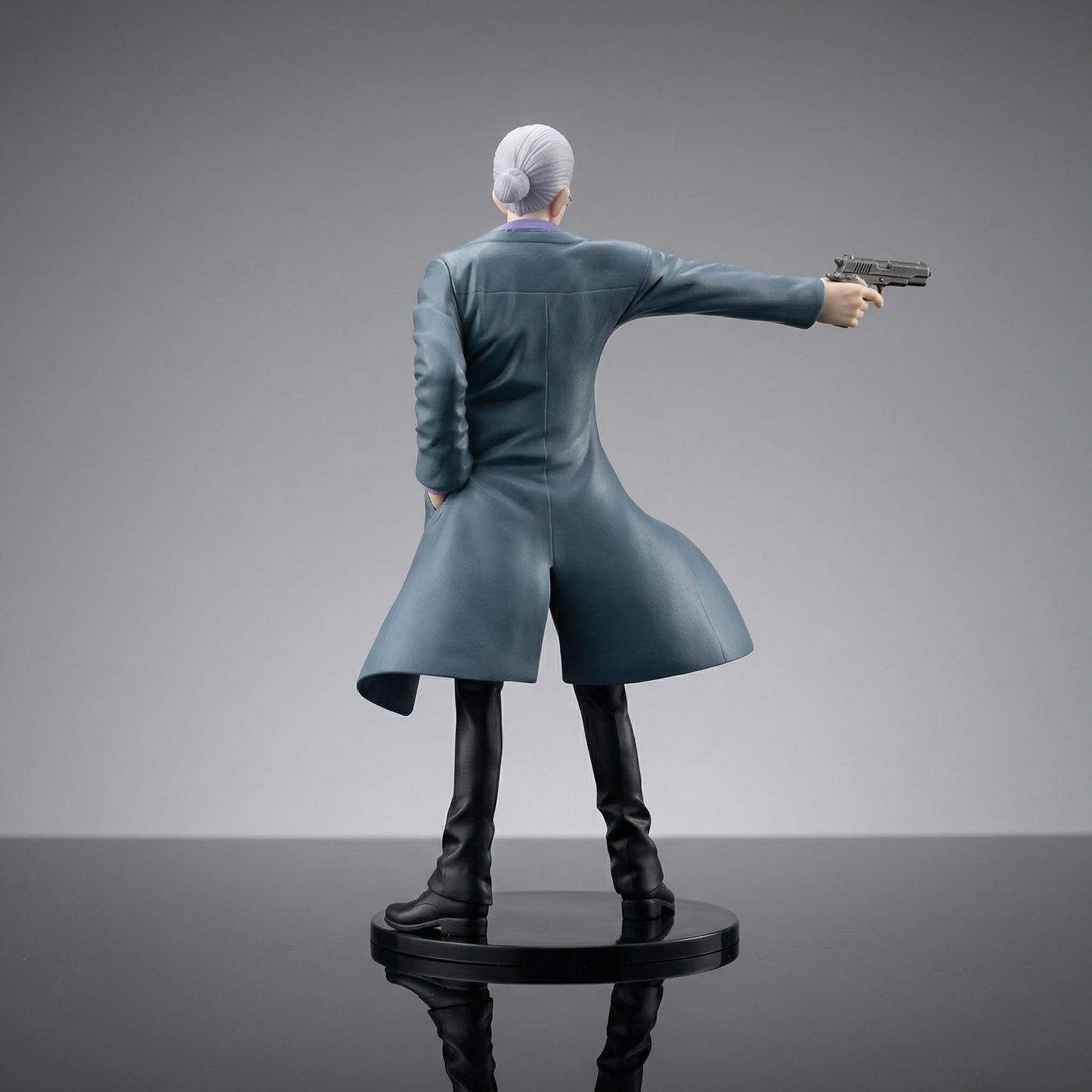 Sakamoto Anime Action Figure with Gun Pose | Premium Collectible Statue | Detailed Finish | Display Model for Fans