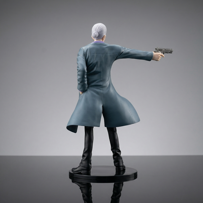 Sakamoto Anime Action Figure with Gun Pose | Premium Collectible Statue | Detailed Finish | Display Model for Fans