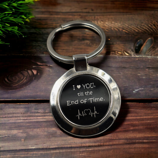 Silver Metal "I Love You Till End Of Time" Love Keychain | "I Love You Till End Of Time" Lov Couple Gift Keyring For Girlfriend/boyfriend/friend
