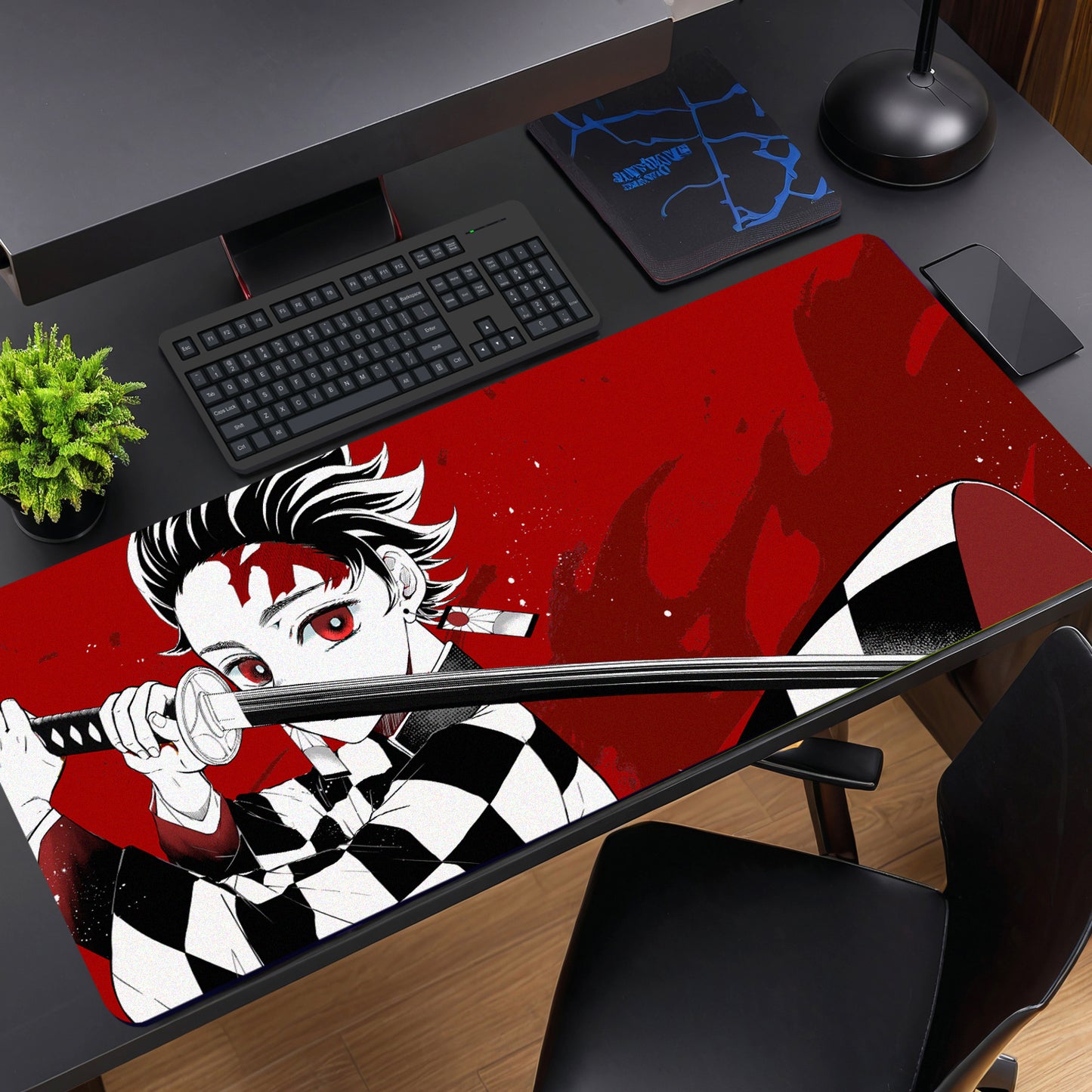 TANJIRO ICONIC DESK MAT (31 X 12 INCHES) - GAMING MOUSE PAD | RUBBER DESK MAT