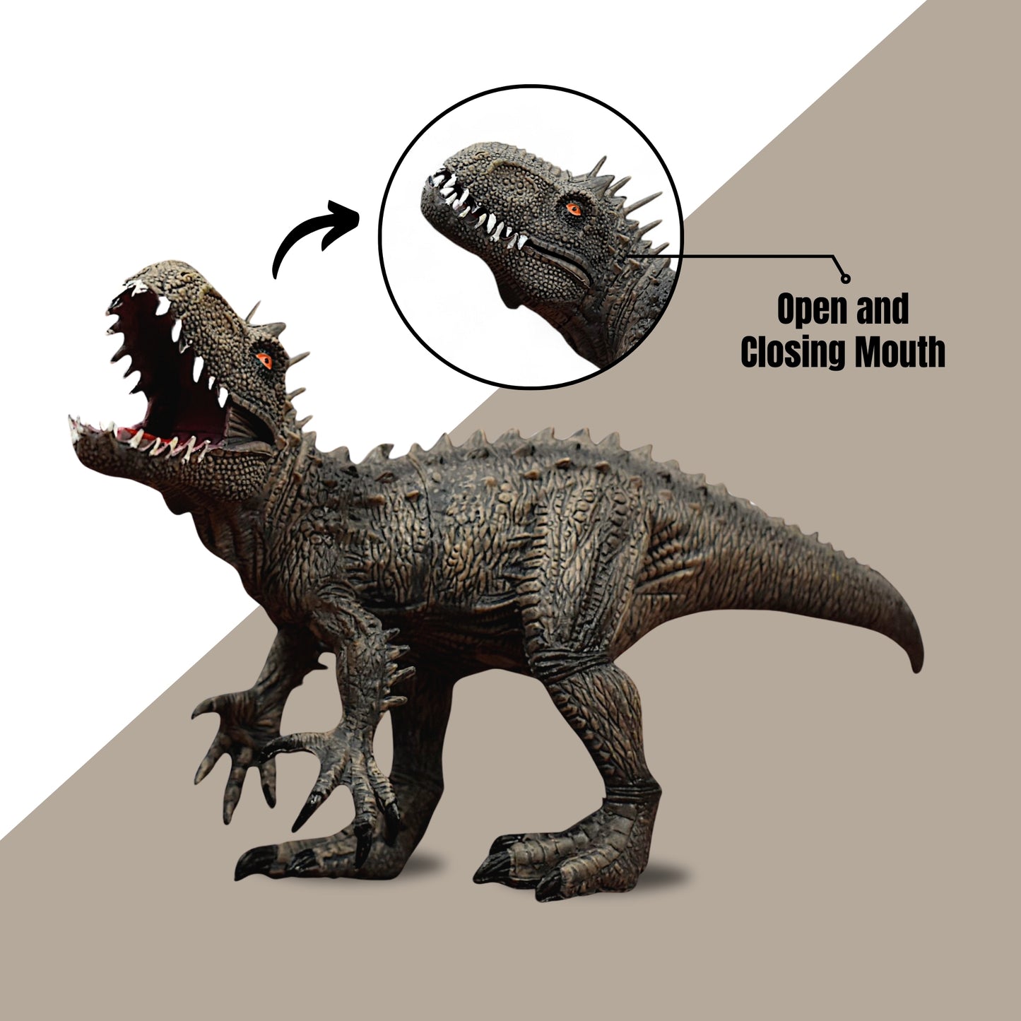 Indominus Rex Dinosaur Toy - Realistic 10-inch Action Figure With Openable Mouth