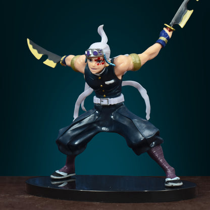THE WIND HASHIRA - TENGEN UZUI WITH SWORDS ACTION FIGURE (24 CM HEIGHT) - DEMON SLAYER