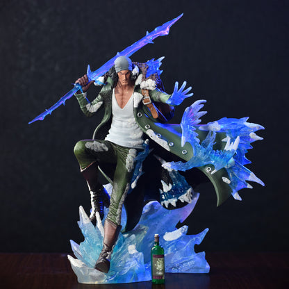 One Piece Aokiji Kuzan Premium Action Figure | Replaceable Head & Hands | LED Glowing Ice Base Anime Collectible Statue