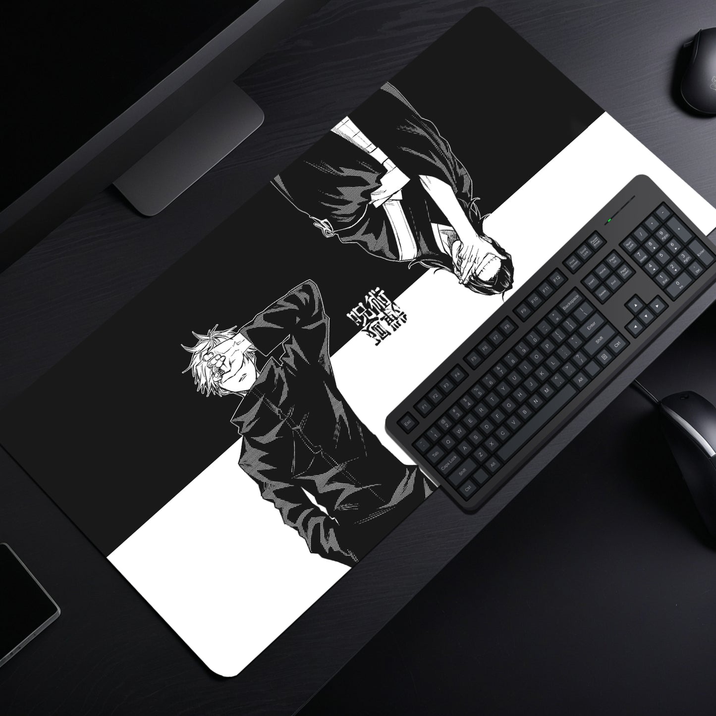 JUJUTSU KAISEN GOJO AND GETO MOUSE PAD (23 X 11 INCHES) - GAMING MOUSE PAD | RUBBER BASE DESK MAT