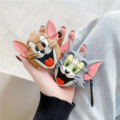 Tom Cute Iphone Airpods Cover Protection Case (Silicone)