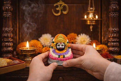 Khatu Shyam Ji Marble Idol – Colorful Spiritual Home Décor Murti