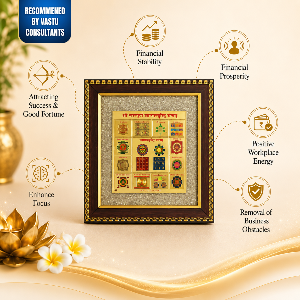 Shree Sampurna Vyapar Vridhi Yantra Frame - Vastu & Success Decorative Frame