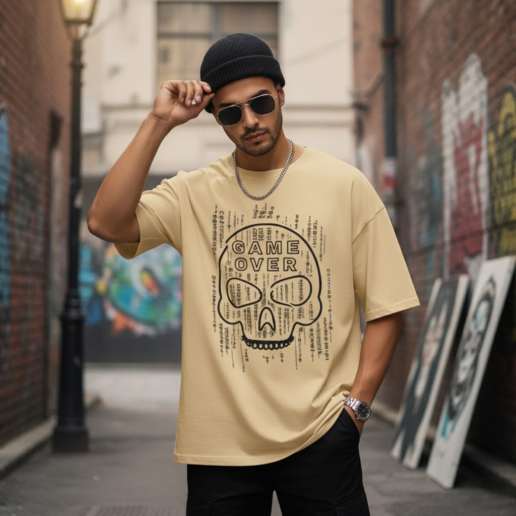 Game Over Oversized Streetwear Style T-shirt (100% PREMIUM COTTON)
