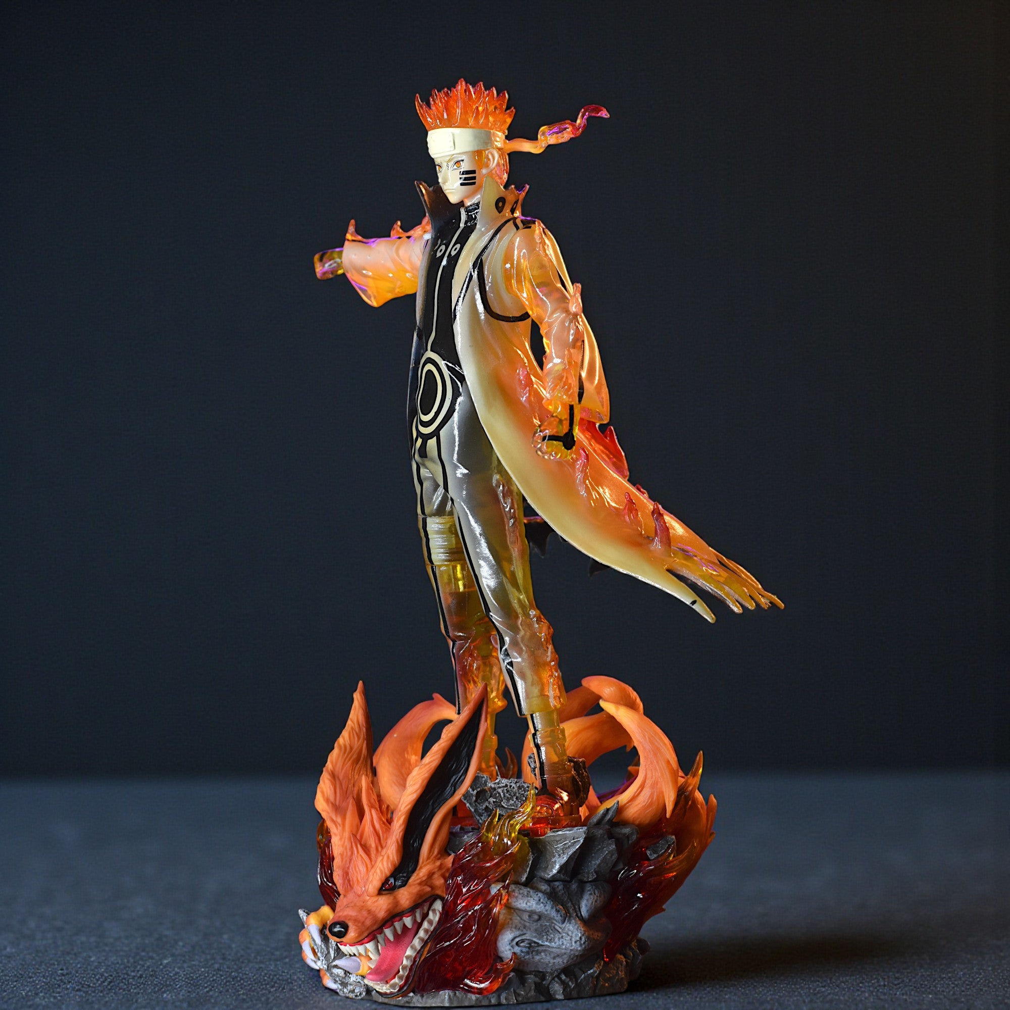 Naruto Uzumaki Ultimate Figurine with 9 Tail Fox Base (32 cm Height) - Naruto