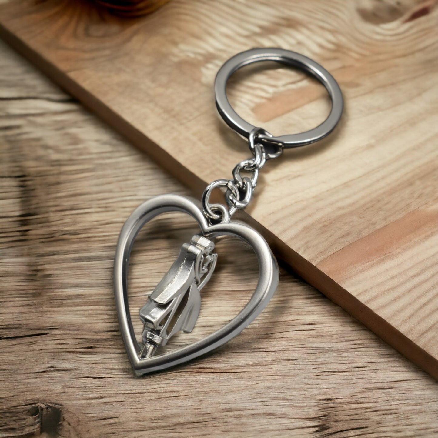 Silver Metal Couple I Love You Rotating Valentine Couple Keychain | Valentine Couple Gift Keyring For Girlfriend/boyfriend