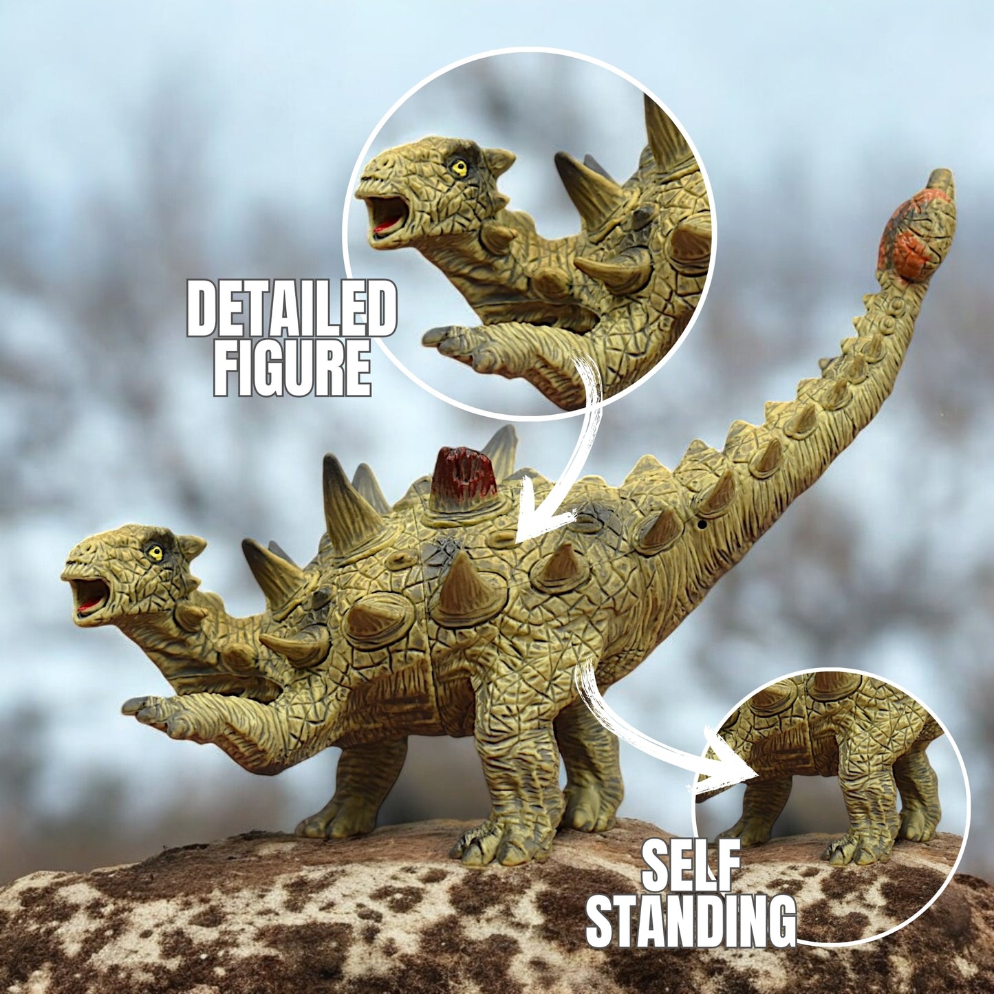 Dinosaur Action Figure - Realistic 10-Inch Ankylosaurus