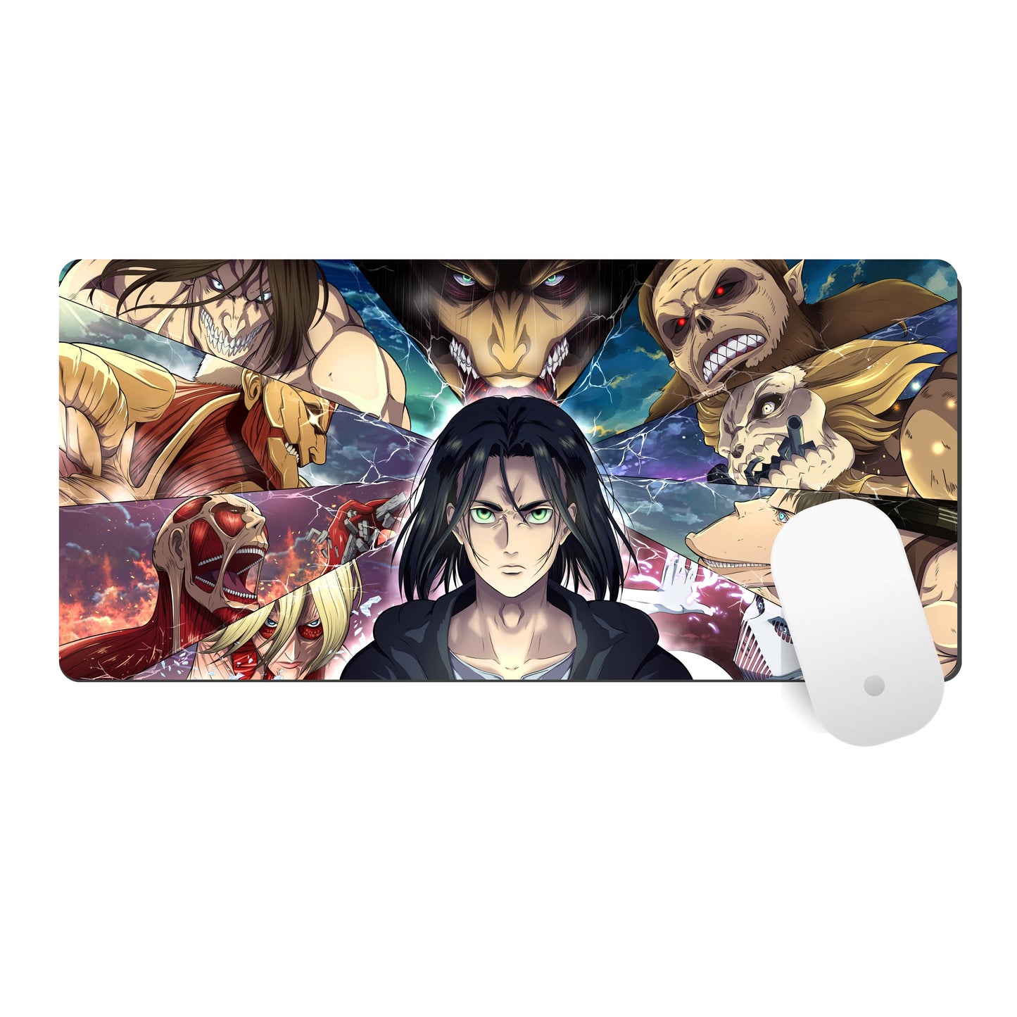 ATTACK ON TITAN - EREN YEAGER MOUSE PAD (23 X 11 INCHES) - GAMING MOUSE PAD | RUBBER BASE DESK MAT
