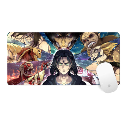 ATTACK ON TITAN - EREN YEAGER MOUSE PAD (23 X 11 INCHES) - GAMING MOUSE PAD | RUBBER BASE DESK MAT
