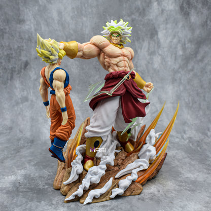 Broly Destroying Goku Iconic Action Figure With 2 Replaceable Heads (20 Cm Height) - Dragon Ball Z